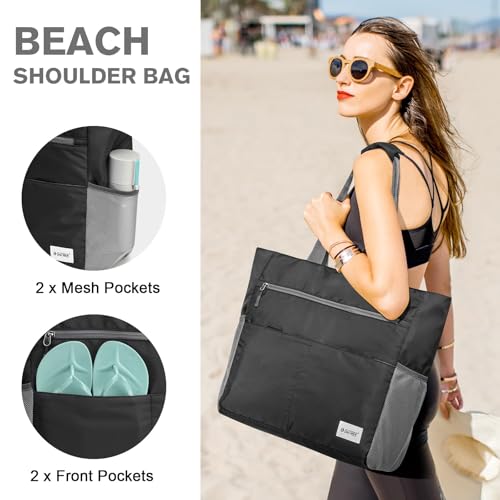 Beach Bag Waterproof Sandproof Large Capacity Foldable for Women