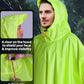 Hooded Rain Poncho for Adult Waterproof Lightweight Raincoat