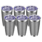 20oz Tumbler with Lid and Straw Stainless Steel Tumbler Cup Bulk Vacuum Insulated Double Wall Travel Coffee Mug Powder Coated Coffee Cup (6 Count)