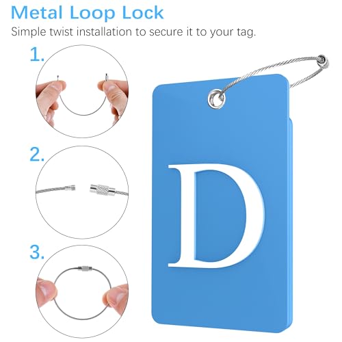 2 Pack Initial Luggage Tags for Suitcases Airplane Travel Essentials (2 Count)