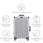 28 Inch All Aluminum Checked in Luggage with Leather Handle