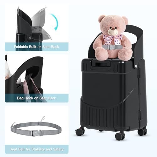 20" Carry On Luggage with Seat for Kids & Adults