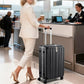 26 Inch Large Checked Luggage PC Hard Shell Luggage Top Opening Travel Luggage Suitcases with Wheels for Woman Men