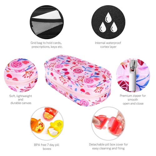 Weekly Travel Pill Organizer 2 Times a Day AM PM Rainbow Pill Box