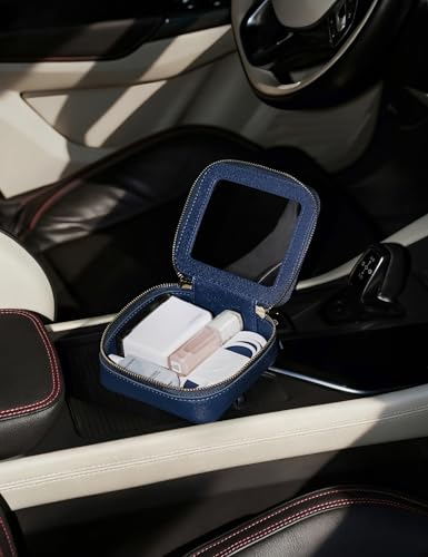 Clear Makeup Bag with Zipper Small Travel Cosmetic Case Navy Blue Mini Pouch for Purse Accessories Car Storgae Essentials Bag Purse Pouch Organizer Compact Small Clear Toiletry Bag for Traveling