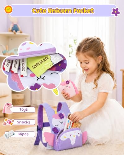 3 in 1 Toddler Harness Leash with Key Lock for Girls Cute Unicorn
