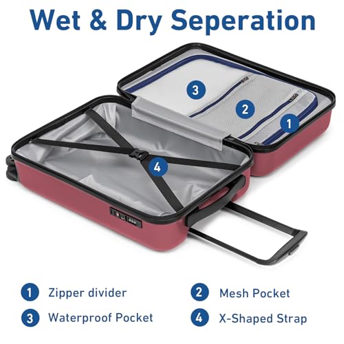 Carry on luggage 22x14x9 Airline Approved Suitcase