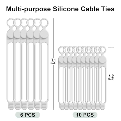 Silicone Cable Ties (16 Count)