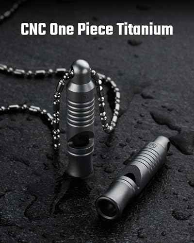 KA56 Titanium Whistle for Emergency Survival Hiking Camping and Everyday Carry Keychain Whistle 120dB Loud Clear Sound Lightweight Portable Outdoor Gear
