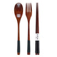 Wooden Chopsticks Spoon Fork Set Tableware Travel Utensils with Pouch