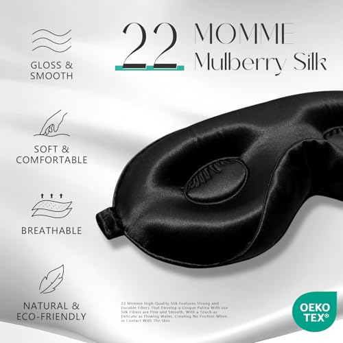 Adjustable 3D 22 Momme 100% Mulberry Silk Sleep Mask