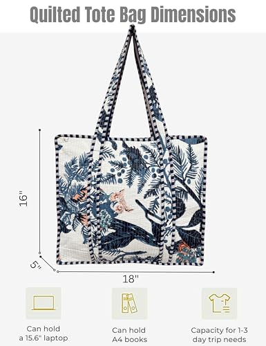 100% Cotton Quilted Tote Bag For Women