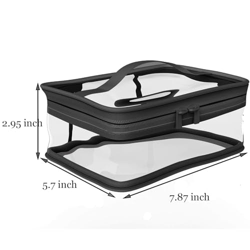Black Makeup Bag Zipper Waterproof Portable Travel Storage Pouch 2 Pcs (2 Count)