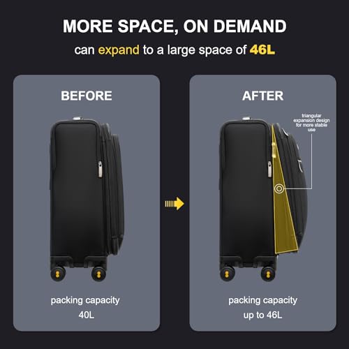 Carry On Luggage with Laptop Compartment 20" Softside Suitcase