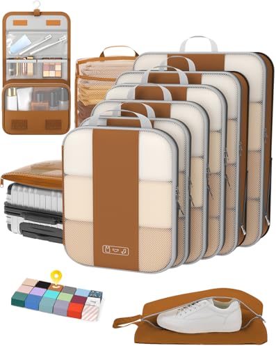 10 Set Compression Packing Cubes for Travel Essentials (10 Count)