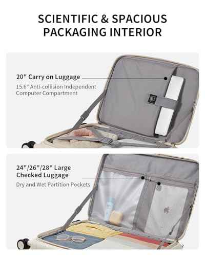 Expandable Top Open 28 Inch Checked Luggage with Spinner Wheels
