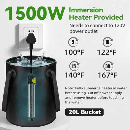 New Gen Portable Camping Shower with Heater & Foldable Bucket