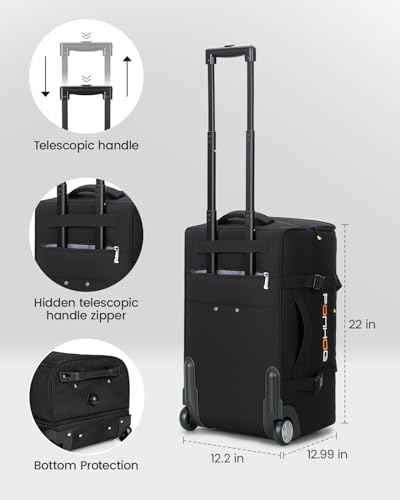 22 Inch Rolling Duffle Bag with Wheels for Men