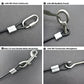 10 Pcs 2mm Wire 24 inch Vinyl Coated Stainless Steel Cable with Loops Short Wire Rope Lanyard Lock Security Chain Link for Outdoor Gates (10 Count)