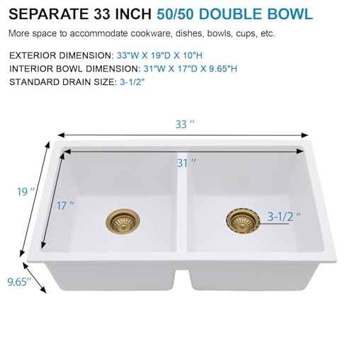 White Double Bowl Granite Composite Kitchen Sink