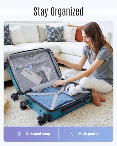 Luggage Sets 3 Pcs Suitcase with Wheels (3 Count)