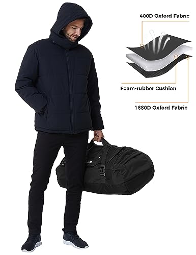 Convertible Duffel Backpack Multi Size Large Weekender Bag Black 80L