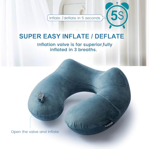 Inflatable Travel Neck Pillow for Airplane & Long Flights (2 Count)