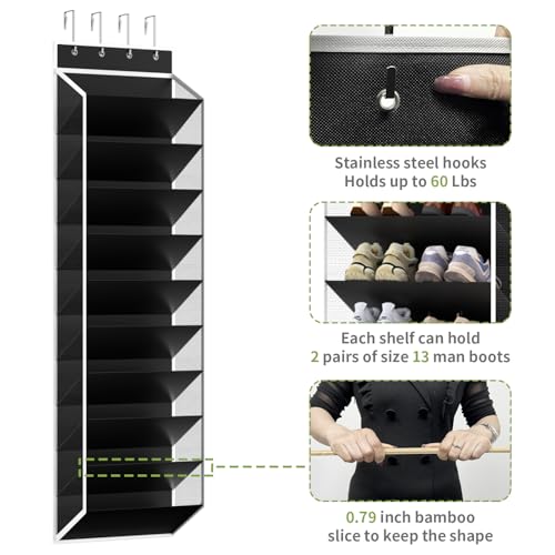 10 Tiers Mesh Over Door Shoe Organizer Storage