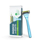 with Earth Razor with Pace 6 Pro Cartridges • Handle Made from Post Recycled Plastic • Premium Blades For Men and Women Body & Face Shaving • One Handle and 5 Cartridges