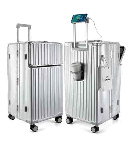 Super Large Aluminum Frame Zipperless Checked Luggage Front Pocket