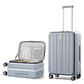 24 Inch Checked Luggage Front Opening Rolling Suitcase Hard Sided Luggage with Spinner Wheels for Travel Woman Men