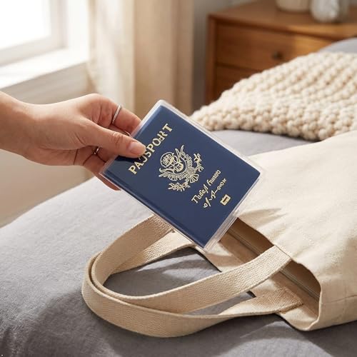 Waterproof Clear PVC Passport Cover Holder Case Protector ID Card (5 Count)
