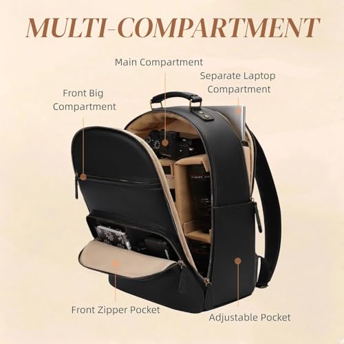 Camera Backpack Classic PU Leather for DSLR
