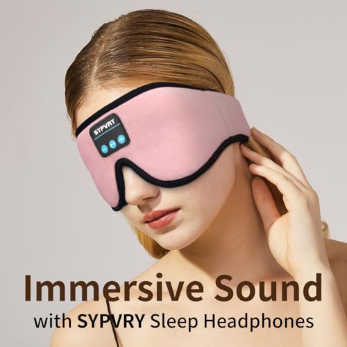 Bluetooth Sleep Mask Wireless Headphones 3D Bluetooth Eye Mask for Side Sleepers SYPVRY Blackout Eye Mask with Headphones Speaker for Airplane