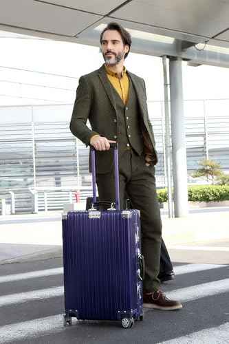 28 Inch All Aluminum Checked in Luggage with Leather Handle