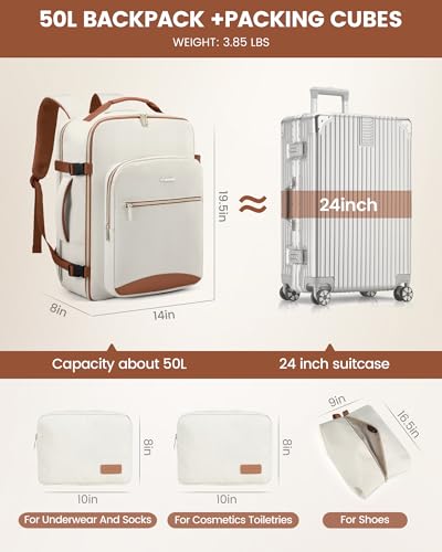 50L Travel Backpack Flight Approved Carry on Backpack