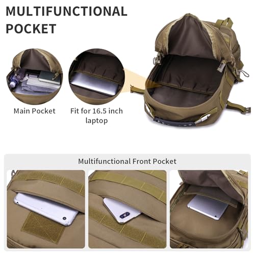 Military Tactical Backpack 40L Large Army 3 Day Assault Pack Molle Bag Backpacks WR Hunting Rucksack Assault Pack