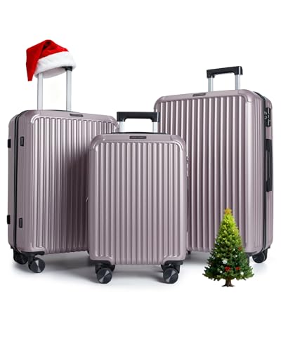 3 Piece Luggage Sets With Spinner Wheels Hardshell TSA Lock