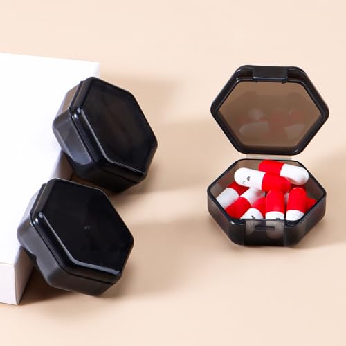 Small Pill Case Travel Pill Box Cute Pill Organizer for Purse Portable Daily Medicine Organizer 1 Compartment Pill Holder for Vitamins (3 Count)