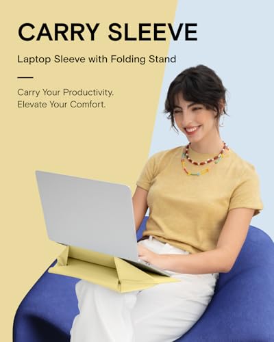 Laptop Carry Sleeve with Stand &Smart Storage for 14" Laptop for Work