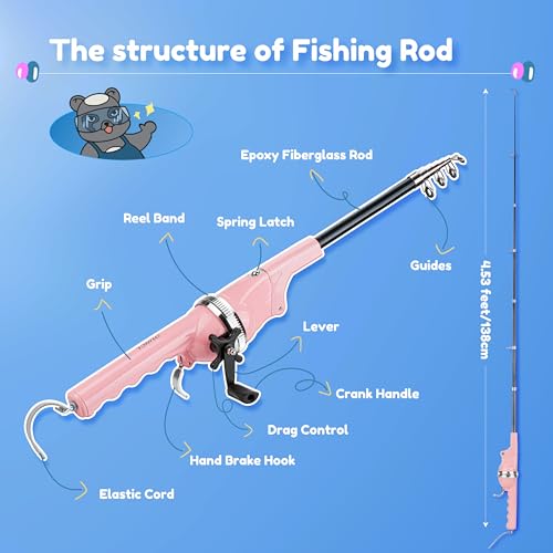 Kids Fishing Pole Pink