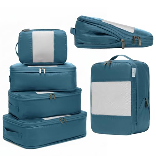 6 Pack Large Compression Packing Cubes for Travel (6 Count)