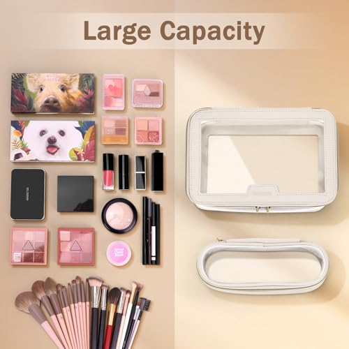 Travel Clear Makeup Bag with Makeup Brush Bag (2 count)