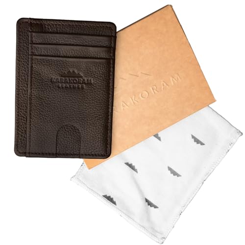 LEATHER Handcrafted Front Pocket Credit Card Holder with RIFD Blocking