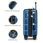 Carry On Luggage 22x14x9 Airline Approved Expandable Hardshell 20 Inch Luggage with TSA Lock Carry On Suitcase with Wheels Small Travel Rolling Luggage with Cup Holder for Women Men Lt Blue