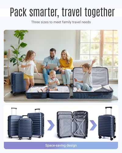 Luggage Sets 3 Pcs Suitcase with Wheels (3 Count)