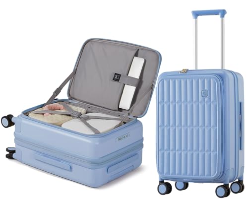 Expandable Top Open Carry On Luggage 22x14x9 Airline Approved