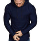 Mens Fashion Athletic Hoodies Sport Sweatshirt Solid Color Fleece Pullover Navy