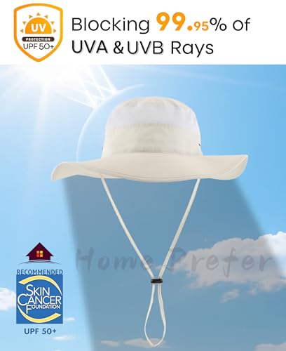 Men's Sun Hat UPF 50+ Wide Brim Bucket Hat Windproof Fishing Hats