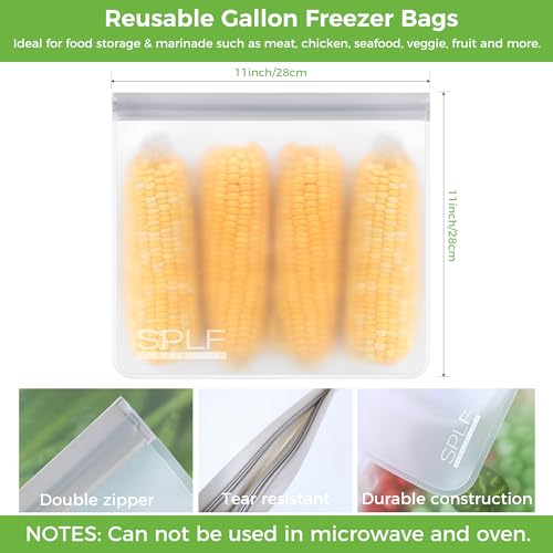 9 Pack Reusable Gallon Freezer Bags Dishwasher Safe (9 Count)